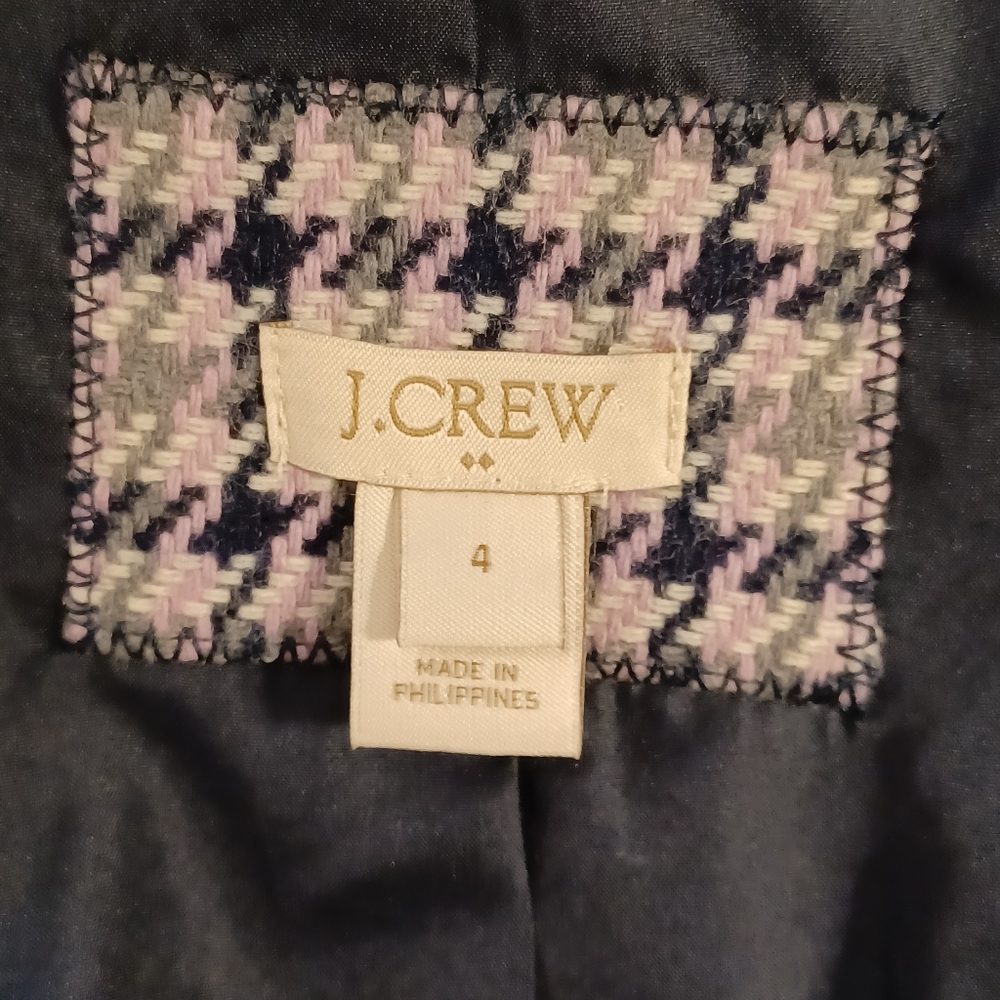 J.CREW Women's Wool Blend Houndstooth Blazer. Size 4 - Picture 14 of 16